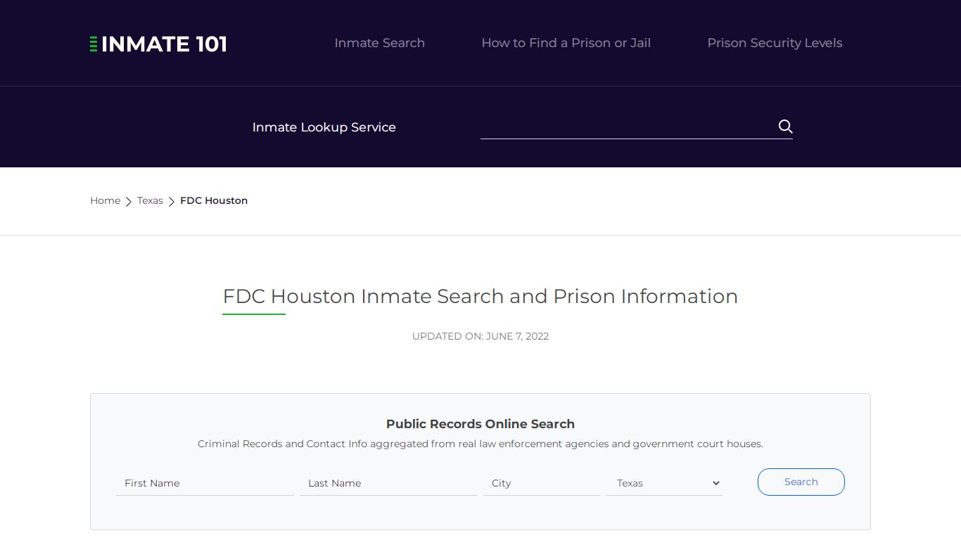 FDC Houston Inmate Search | Lookup | Roster